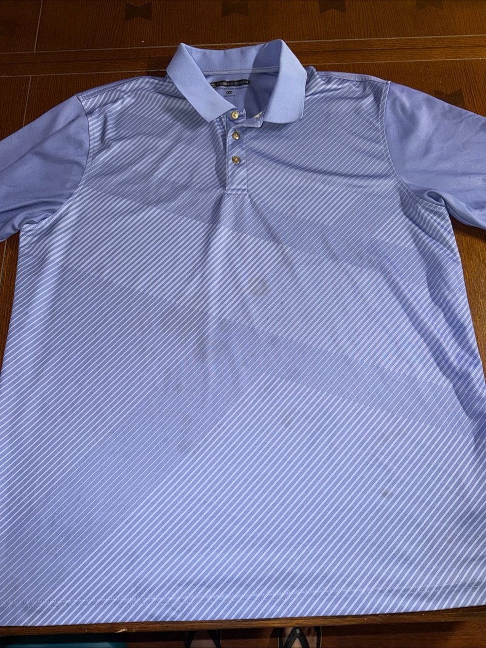 Pebble Beach Men’s Size XL Purple Striped Play Dry Golf Polo Shirt